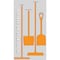5S Supplies 5S Housekeeping Shadow Board Broom Station Version 10 - Gray Board / Orange Shadows  With Broom HSB-V10-GRAY/ORANGE-KIT - alternate 1